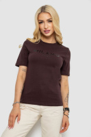 Футболка жіноча з принтом, колір шоколадний, 241R134