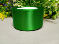 Атласная лента/ 5 см/ 23 метра/ зелёный 2