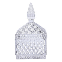 Конфетница стеклянная с крышкой 8.5х8.5х15 см квадратная HP-YH-27