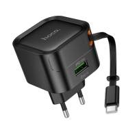 Сетевое зарядное устройство Hoco C154A PD QC black + кабель Type-C