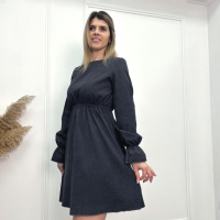 Вельветова сукня із завищеною талією «Wesley» оптом | Батал | Розпродаж моделі Графіт, 50-52
