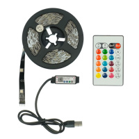 LED лента USB RGB 5V, IP 20, 5м, с Bluetooth и пультом, на самоклейке