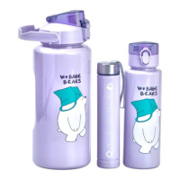 Набор бутылок 3 в 1 Панда с поилкой и ручкой 0.3 (л) 0.7 (л) 2 (л) Фиолетовый HPZSB120014V