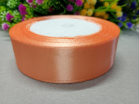 Атласная лента/ 2,5 см/ 23 метра/  персик