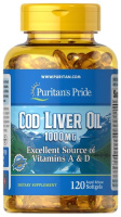 Puritan's Pride Cod Liver Oil 1000 mg 120 капсул