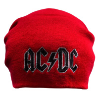 Шапка бини с вышивкой AC/DC Logo красная