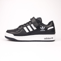 Adidas Forum LOW Чорні на білій шкіра