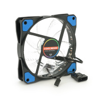 Кулер корпусной 12025 DC sleeve fan 3pin + 4pin - 120*120*25мм, 12V, 1100об/мин, Blue