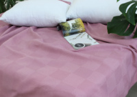 Простирадло-покривало піке 200х235 см. Клітина трояндова