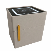 Приліжкова тумбочка VEN-1734-TUMB 42×42×50 см із сейфом і бездротовою зарядкою • Тумба з електронним сейфом VEN-1734-TUMB, LED-підсвіткою та USB для