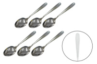 Набор серебристых столовых ложек с узором «Без рисунка» (6шт) (87756)