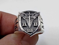 Перстень «ДШВ з Тризубом» (срібло)