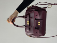 Сумка Balenciaga Bel Air Tote Bag Small size бордо+золото — Premium