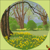 Схема для вышивки Окошко к весенней поляне