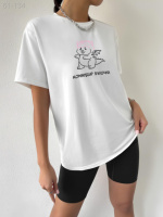 Жіноча футболка з дтф біла -  - 61-134