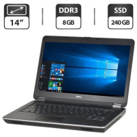 Ноутбук Б-класс Dell Latitude E6440 / 14« (1366x768) TN / Intel Core i5-4310M (2 (4) ядра по 2.7 - 3.4 GHz) / 8 GB DDR3 / 240 GB SSD / Intel HD...