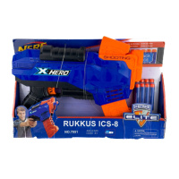 Бластер NERF 7051 з м'якими кулями 33 см синій з помаранчевим