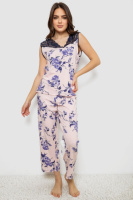 Піжама жіноча з принтом, колір персиковий, 243R1600-018