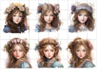 Цукрові картинки Girl (12 варіантів)