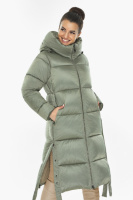 Куртка женская зимняя длинная с капюшоном - 53875 Braggart нефритовый цвет
