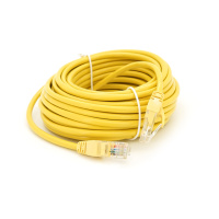 Патч-корд литой RITAR, UTP, RJ45, Cat.5e, 10m, желтый, Cu (медь) Q300