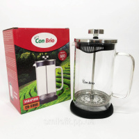 Френч-прес Con Brio СВ-5960 600 мл, Стильний заварний чайник, Стильний скляний заварювальний чайник