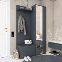 Прихожая с зеркалом Doros Дора 113,5х40х192 см Графит (DRS-011341)