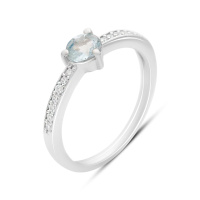 Серебряное кольцо CatalogSilver с натуральным топазом 0.749ct, фианитами, вес изделия 1,93 гр (2194545) 16.5 размер