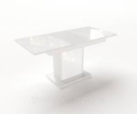 Стол обеденный раскладной Fusion furniture Бостон Белый/Стекло белое