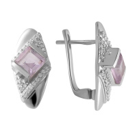 Серебряные серьги CatalogSilver с натуральным аметистом 2.18ct (2048862)