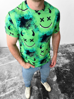 Яскрава зелена чоловіча літня футболка з трендовим дизайном