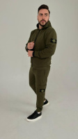 Спортивний костюм Stone Island з худі на молнії хакі