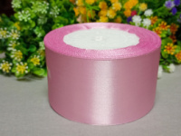 Атласная лента/ 5 см/ 23 метра/ Розово пудровый