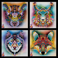 Схема для вышивки А4 серия «Декоративная роспись: звери»
