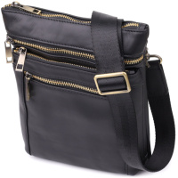 Повсякденна чоловіча сумка з натуральної шкіри 723037 Чорний