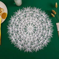 Сервировочная салфетка под горячее круглая, коврик сервировочный серебристый набор 2 шт