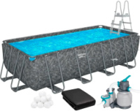 Каркасний басейн Bestway Grey 561KA (549х274х132 см) з піщаним фільтром, тентом та драбиною
