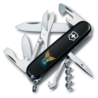 Нож Victorinox Climber Ukraine Black «Янгол ЗСУ» (1.3703.3_T1061u)