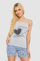 Жіноча піжама з принтом, колір сірий, 238R3144