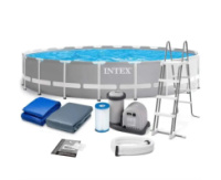 Intex 26732, каркасний басейн 549 x 122 см Prism Frame Pool, фільтр - насос, тент, підстилка, сходи