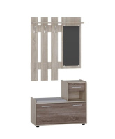 Прихожая Эверест Тандем с вешалкой и тумбой (правая) для обуви сонома + трюфель (DTM-2457)