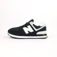 New Balance 574 чорні (біла N)