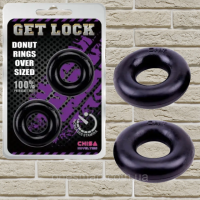 Набір із 2 ерекційних кілець GK Power «Donut Rings Over Sized Black» від Chisa