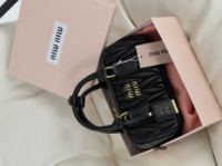 Жіноча сумка Miu Miu Arcadie Matelassé Nappa Leather Bag  Premium чорний