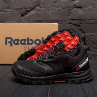 Мужские кроссовки Reebok Waterproof 2179-3 чёрные с красным