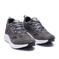 Літні кросівки Columbia натуральна шкіра та сітка колір сірий біла підошва