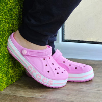 Женские Кроксы Розовые Тапочки CROC$ Шлёпанцы (размеры: 34,35,36,37,38)