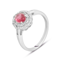 Серебряное кольцо CatalogSilver с рубином nano, вес изделия 2,48 гр (2133995) 18 размер