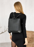 Жіночий рюкзак стильний тиснення чорний