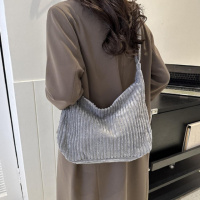 Вельветова сумка жіноча сіра 78298G